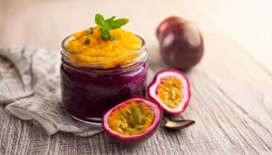 Pudding de riz noir, mangue, citron, passion & coco Nutri'CEC